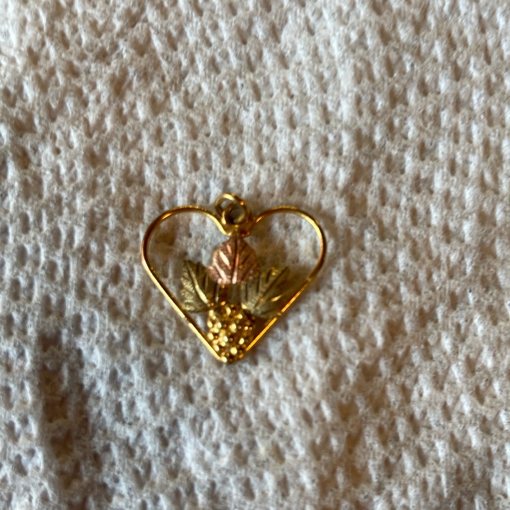 Gold Heart Necklace with Yellow Gemstone
